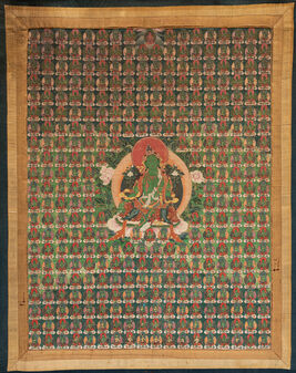 Unknown Artist (Tibetan), ‘Green Tara with Monks and Deities, Tibet’, 18th-19th century