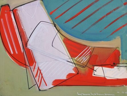 Hans Hofmann, ‘Untitled (Red, blue, grey, with white slab)’, 1946