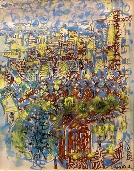 Jacques Yankel, ‘Abstract Expressionist Paris Landscape Painting’, Mid-20th Century