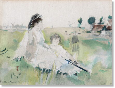 Berthe Morisot, ‘A Woman and Child Seated on the Grass’, 1875