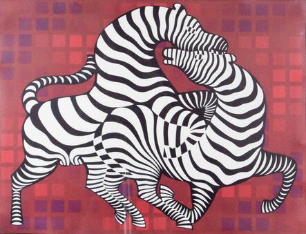 Victor Vasarely, ‘Playful Zebras’, 1987