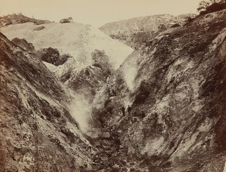 Carleton E. Watkins, ‘Devils Canyon, Geysers, Looking Up’, ca. 1868-1870