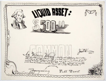 Jonathan Herder, ‘Liquid Asset Stock Certificate’, 2004