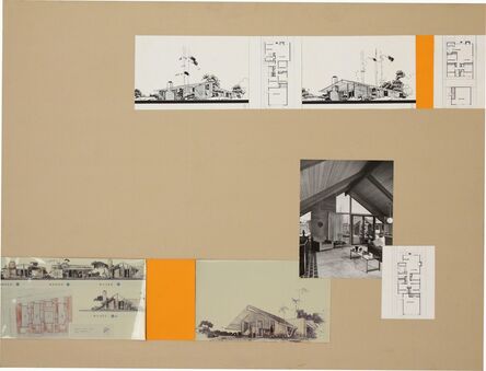 Frederick E. Emmons & Quincy Jones, ‘Presentation panel with three prototypes of Eichler Homes, with vintage original photographs and reproductions of renderings’, ca. 1950