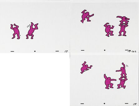Keith Haring, ‘Keith Haring Sesame Street Breakdancers Animation Cell’, 1987