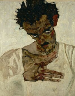 Egon Schiele, ‘Self-Portrait with Bent Head (Study for Eremiten/Hermits)’, 1912