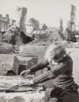 Werner Bischof, ‘Boy Drawing in the Ruins, Freiburg, Germany, June’