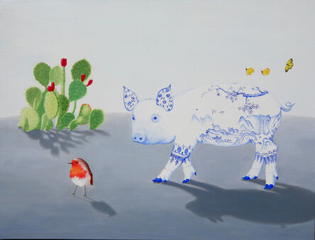 Woo-lim Lee, ‘A pig in blue and white glaze’, 2020