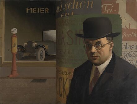 Georg Scholz, ‘Self-Portrait in Front of an Advertising Column (Selbstbildnis vor der Litfaßsäule)’, 1926 