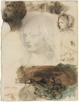 Edgar Degas, ‘Sheet of Studies and Sketches’, 1858