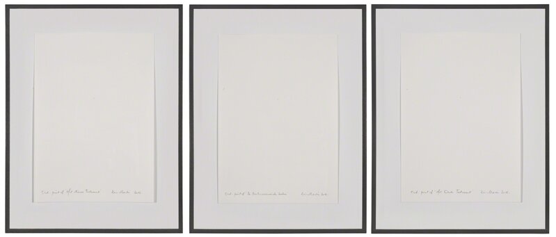 Kris Martin, ‘End-point: Het Nieuwe Testament; End-point: Het Oude Testament; End-point: Deutercanonieke Boeken [Three Works]’, 2012, Drawing, Collage or other Work on Paper, Graphite on paper, Sotheby's