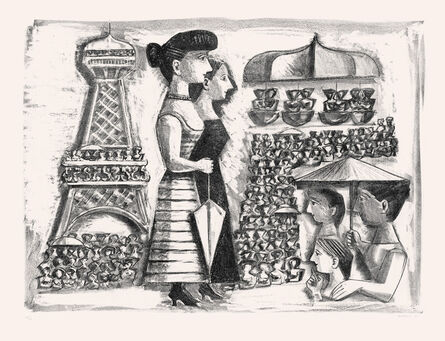 Massimo Campigli, ‘Donne alla Tour Eiffel’, 1951