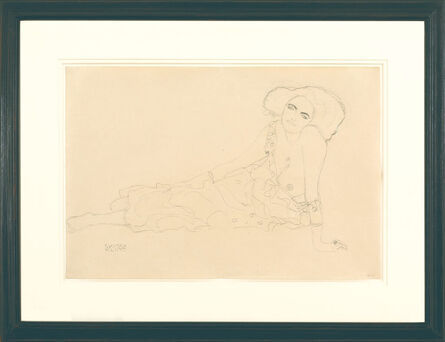 Gustav Klimt, ‘Semi Nude Rested on one Arm’, 1910