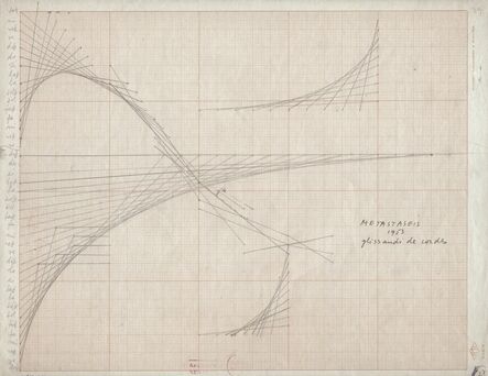 Iannis Xenakis, ‘Graphic score for Metastasis, Glissandi of Chords ’, 1954
