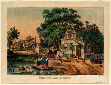 Nathaniel Currier, ‘The Village Street’, 1855