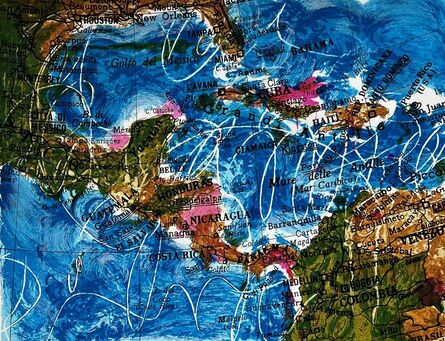 Mario Schifano, ‘Cartina caraibi’, ca. 1997