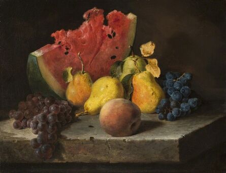 Lilly Martin Spencer, ‘Still Life with Watermelon, Pears, and Grapes’, ca. 1860