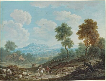 Johann Christoph Dietzsch, ‘Travelers in a Broad Valley’, ca. 1750