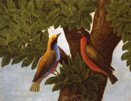 André Bauchant, ‘Deux oiseaux sur un arbre’, 1943
