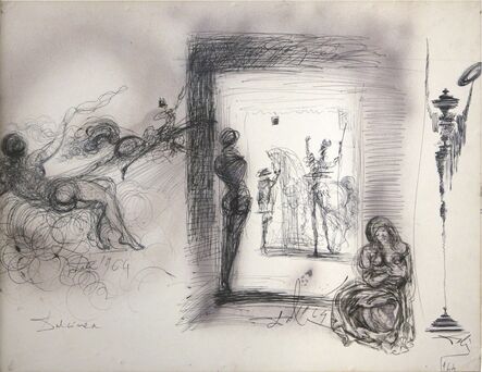Salvador Dalí, ‘Don Chisciotte, Evocazione di Dulcinea... rinunzio ai miei diritti di gentiluomo’, 1964
