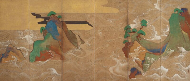Tawaraya Sōtatsu, ‘Waves at Matsushima (Matsushima-zu)’, 17th century, Painting, Ink, color, gold, and silver on paper, Smithsonian Freer and Sackler Galleries