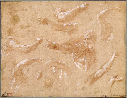 Francesco Primaticcio, ‘Study of God the Father with Angels’, 1555-1560
