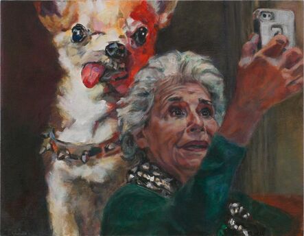 Daena Title, ‘Selfie With Dog Painting’, 2018