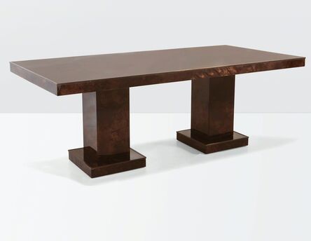 Aldo Tura, ‘a table with a wooden structure, parchment coverings and brass details’, ca. 1970