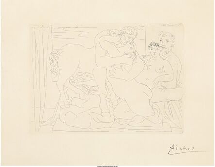 Pablo Picasso, ‘Le Repos du sculpteur devant un centaure et une femme, from La Suite Vollard’, 1933