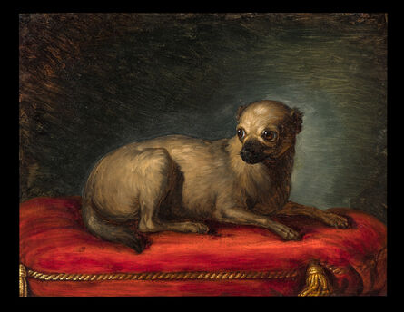 Neapolitan Artist, ‘Portait of a pug on a red cuscion’, last quarter of the 18th century