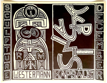 H.C. Westermann, ‘Rare artist designed early poster: Westermann and Kapsalis Sculpture  at Four Fourteen Art Center and Gallery Chicago ’, 1957