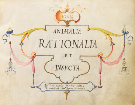 Joris Hoefnagel, ‘Animalia Rationalia et Insecta (Ignis):  Title Page’, ca. 1575/1580