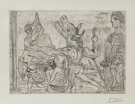 Pablo Picasso, ‘Minotaure Aveugle Guide par une Fillette, III’, 1934