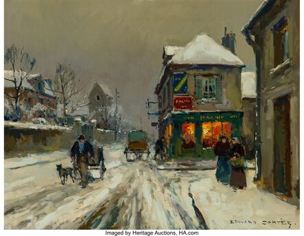 Edouard-Léon Cortès, ‘Soir de neige à Cormelles (Calvados)’, circa 1957
