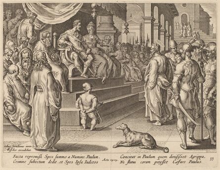 Philip Galle after Jan van der Straet, ‘Saint Paul before Festus and Agrippa’
