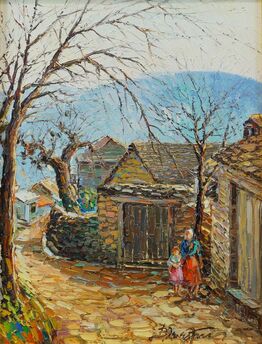 Vasilis Zenetzis, ‘Portrait of a woman and child in a street;’