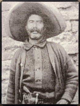 Francisco Vital, ‘"Pistol Pete" Contemporary Western Black & Tan Pixelated Cowboy Portrait’, 2025