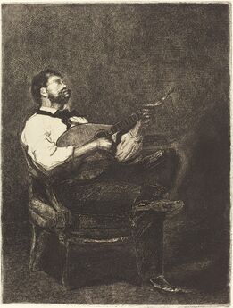 François Bonvin, ‘Guitar Player (Joueur de Guitare)’, 1861