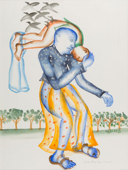 Bhupen Khakhar, ‘Crows flew from his arse’, 1998