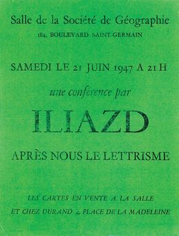 Ilya Zdanevich, ‘Une Conference par Iliazd’, 1947