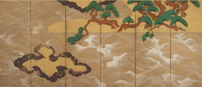 Tawaraya Sōtatsu, ‘Waves at Matsushima (Matsushima-zu)’, 17th century, Painting, Ink, color, gold, and silver on paper, Smithsonian Freer and Sackler Galleries