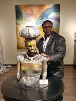 African Nouveau Sculpture by Woodrow Nash, installation view