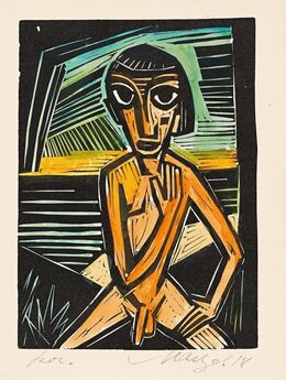 Emil Maetzel, ‘Sitzender Knabenakt’, 1918