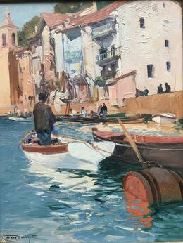 Jacques-Marie Camoreyt, ‘Dock Scene’, ca. 1938