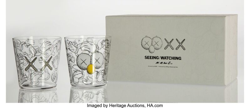 KAWS, ‘Seeing/Watching’, 2018, Other, Four glasses and one plush toy, Heritage Auctions