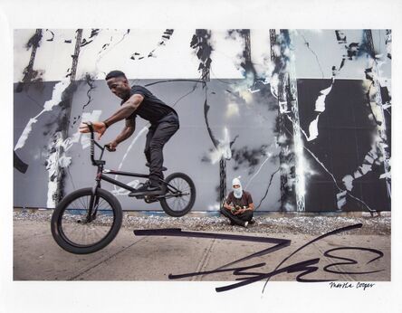 Martha Cooper, ‘BMX biker jumping at Houston/Bowery mural Futura is painting’, 2015
