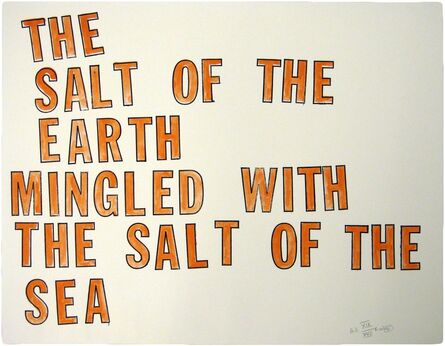 Lawrence Weiner, ‘THE SALT OF THE EARTH MINGLED WITH THE SALT OF THE SEA’, 1996