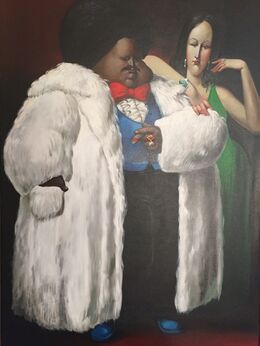 Leandro Velasco, ‘Man in White Fur Coat with Lady in Green’, 1977