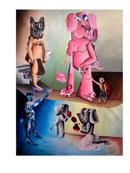 Patel Rebelo, ‘Quadratus e o seu amor em escadinha’, 2023