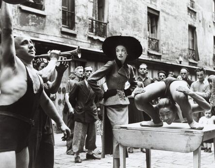 Richard Avedon, ‘Elise Daniels, Street Performers, Suit by Balenciaga, Le Marais, Paris’, 1948